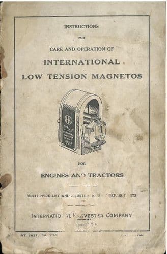 International Low Tension Magnetos Care, Operation and Service Manual