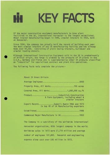 International Plant and Construction Equipment Facts Brochure