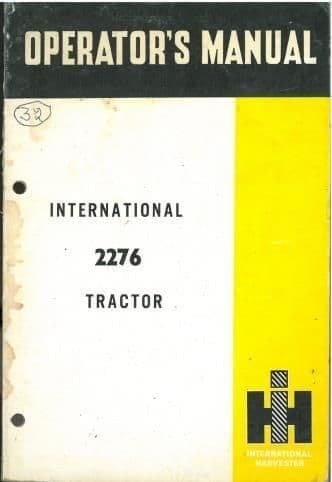 International Tractor 2276 Operators Manual