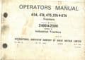 International Tractor 454 474 475 574 674 & 2400 2500 Operators Manual ORIGINAL