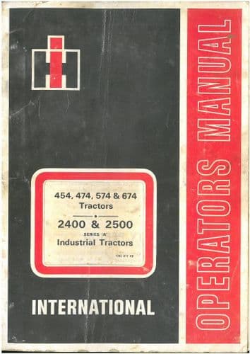 International Tractor 454 474 574 674 2400 2500 Operators Manual