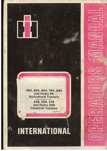 International Tractor 484, 584, 684, 784, 884 & Hydro 84 Operators Manual