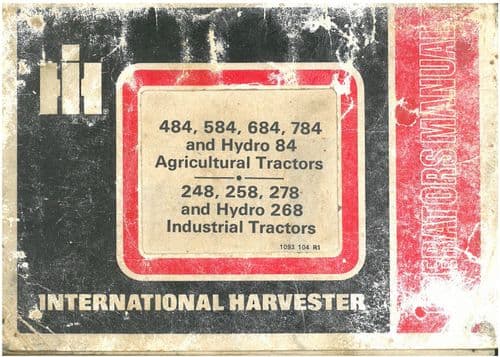 International Tractor 484 584 684 784 & Hydro 84 Operators Manual - ORIGINAL MANUAL