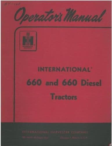 International Tractor 660 and 660 Diesel Operators Manual