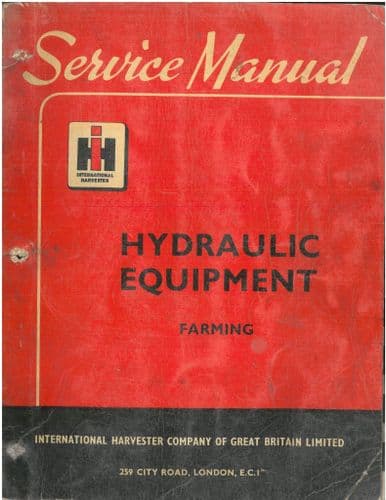 International Tractor Hydraulic Workshop Service Manual - SM20