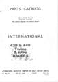 International Twine and Wire Baler 430 & 440 Parts Manual - Revision 4  Replaces all previous issues