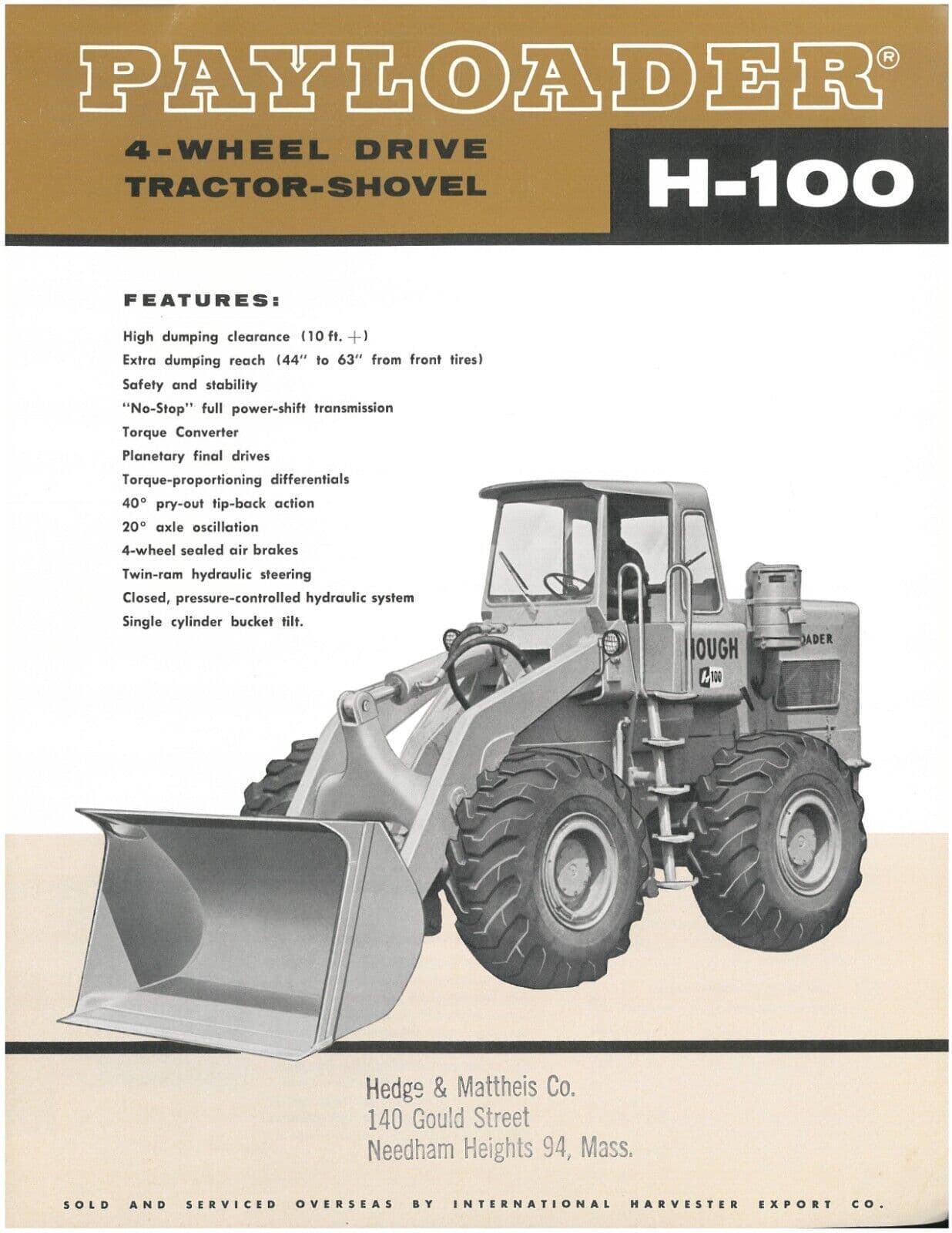 International Wheel Loader Payloader H100 Brochure