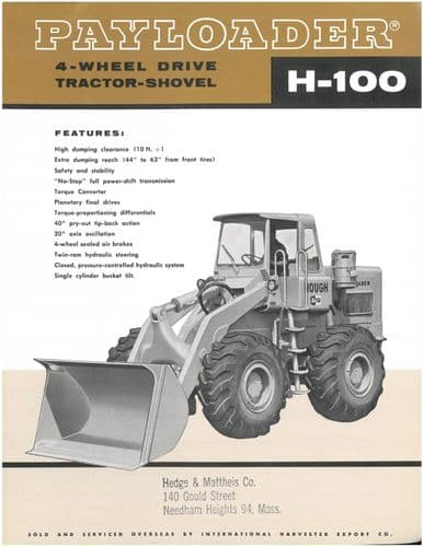 International Wheel Loader Payloader H100 Brochure
