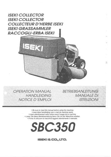 Iseki Collector SBC350 Operators Manual