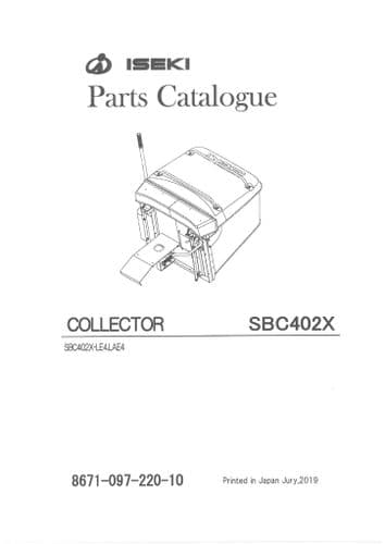 Iseki Collector SBC402X Parts Manual