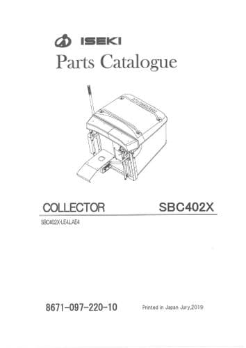 Iseki Collector SBC402X Parts Manual