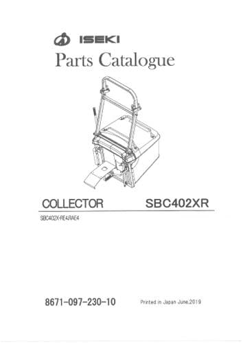Iseki Collector SBC402XR Parts Manual