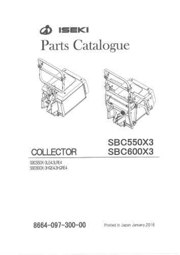 Iseki Collector SBC550X3 & SBC600X3 Parts Manual