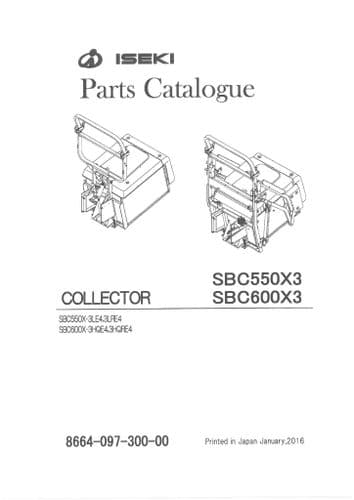 Iseki Collector SBC550X3 & SBC600X3 Parts Manual