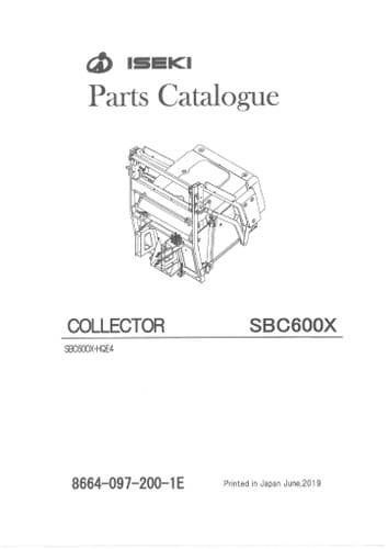 Iseki Collector SBC600X Parts Manual