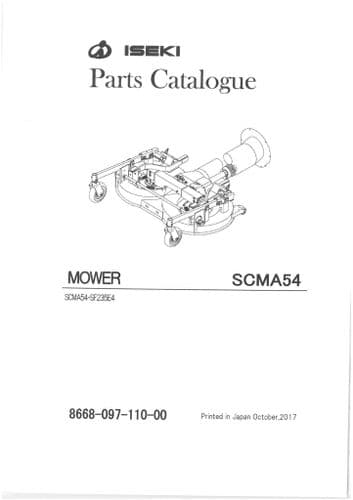 Iseki Mower Deck SCMA54 Parts  Manual