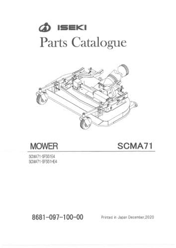 Iseki Mower Deck SCMA71 Parts Manual