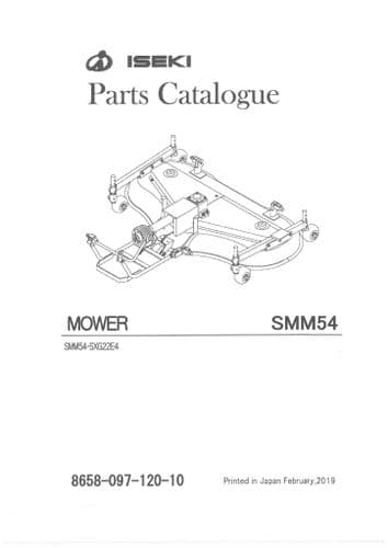 Iseki Mower Deck SMM54 Parts Manual