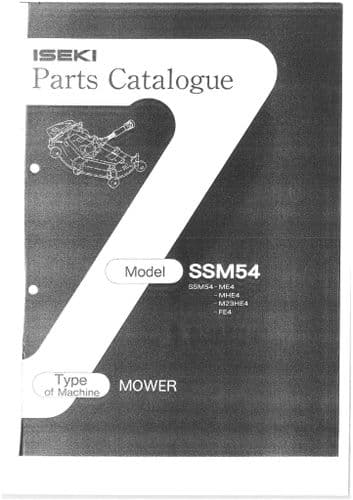 Iseki Mower Deck SSM54 Parts  Manual