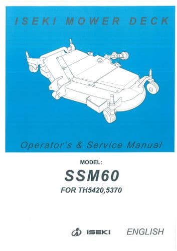 Iseki Mower Deck SSM60 Operators Manual