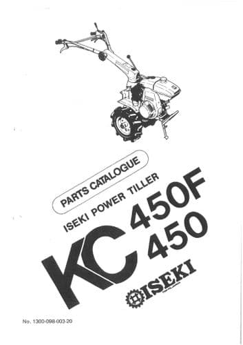 Iseki  Power Tiller KC450F & KC450  Parts Manual KC 450 F