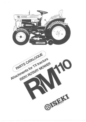 Iseki Rotary Mower RM110 Parts Manual