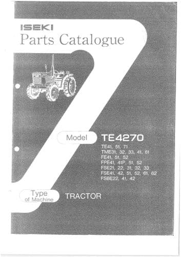 Iseki Tractor TE4270 Parts Manual TE 4270