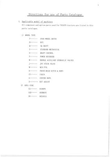 Iseki Tractor TG5470 Parts Manual TG 5470