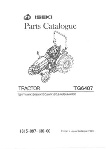 Iseki Tractor TG6407 Parts Manual