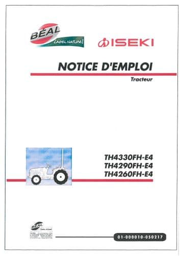 Iseki Tractor TH4330FH TH4290FH TH4260FH Operaotrs Manual