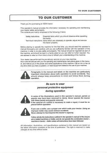 Iseki Tractor TH5370H & TH5420H Operators Manual