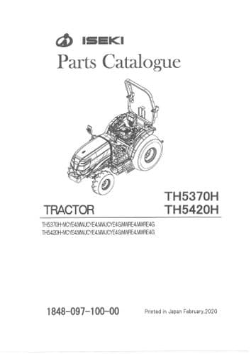 Iseki Tractor TH5370H & TH5420H Parts Manual