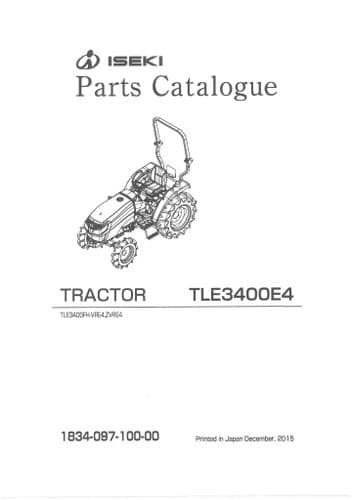 Iseki Tractor TLE3400E4 Parts Manual