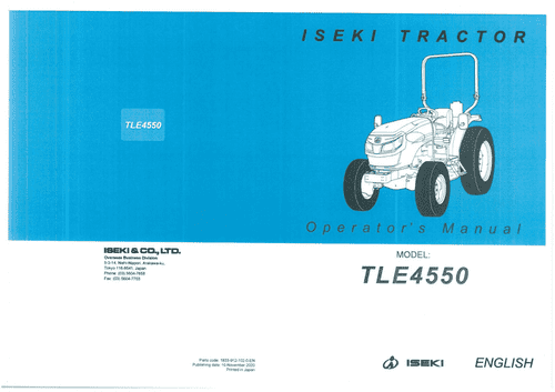 Iseki Tractor TLE4550 Operators Manual