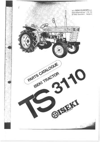 Iseki Tractor TS3110 Parts Manual TS 3110