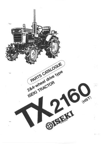 Iseki Tractor TX2160 (HST) Parts Manual TX 2160