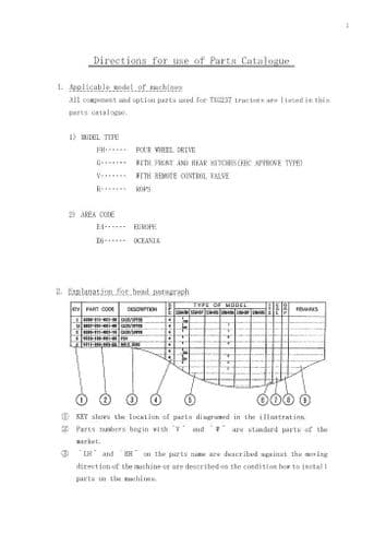 Iseki Tractor TXG237 Parts Manual - TXG 237