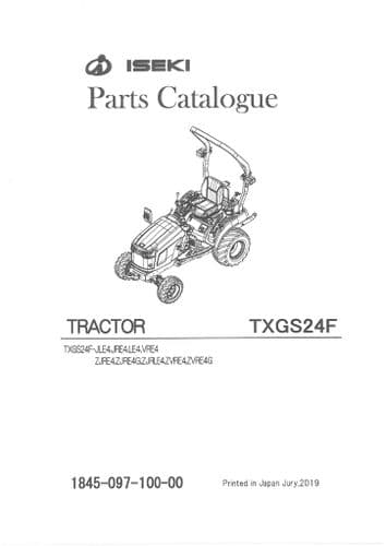 Iseki Tractor TXGS24F Parts Manual