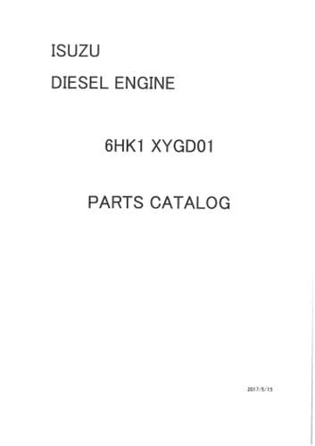 Isuzu Diesel Engine 6HK1 XYGD01 Parts Manual