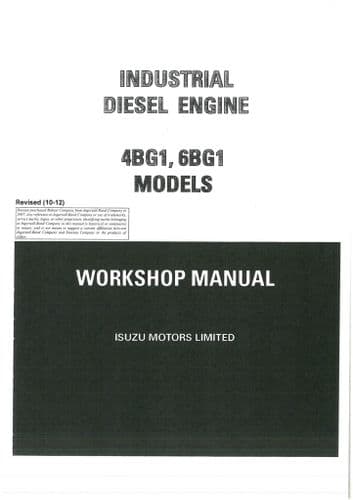 Isuzu Industrial Diesel Engine 4BG1 & 6BG1 Workshop Service Manual