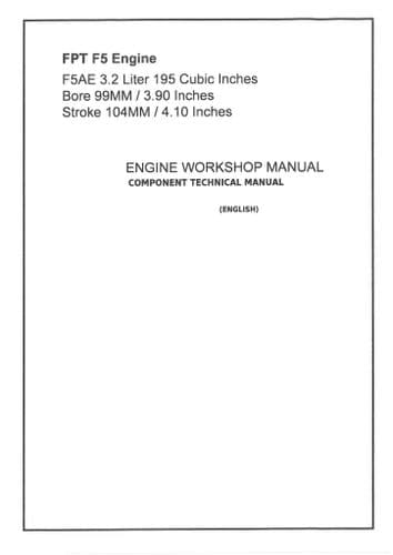 Iveco FPT F5 F5AE 3.2 Liter Engine Workshop Service Manual