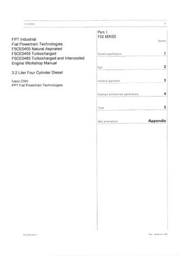 Iveco FPT F5CE0405 F5CE0455 F5CE0485 Engine Workshop Service  Manual