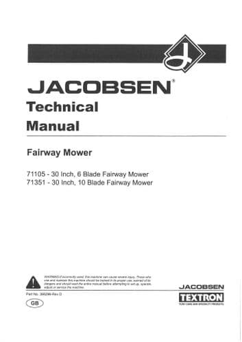 Jacobsen Fairway Mower 71105 71351 Workshop Service Repair Manual