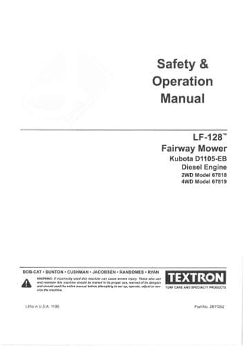 Jacobsen Fairway Mower LF-128 Operators Manual
