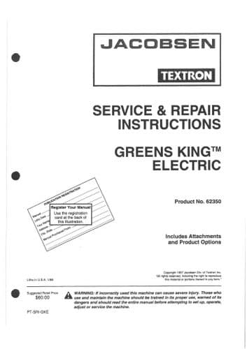 Jacobsen Greens King Electric Workshop Service Repair Manual