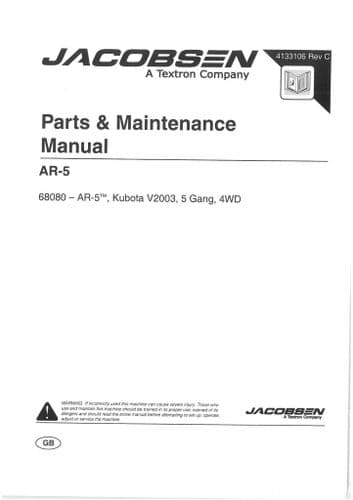 Jacobsen Mower AR5 Operators Manual And Spare Parts List - AR 5