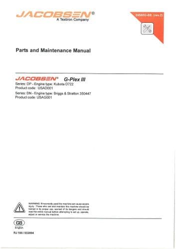 Jacobsen  Mower G Plex III Operators Manual & Parts List