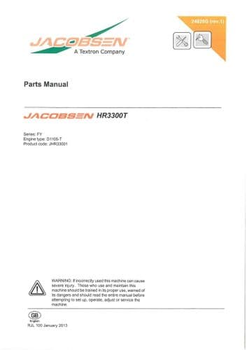 Jacobsen Mower HR3300T Parts Manual - HR 3300T