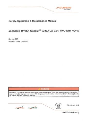 Jacobsen Mower MP653 Operators Manual - MP 653