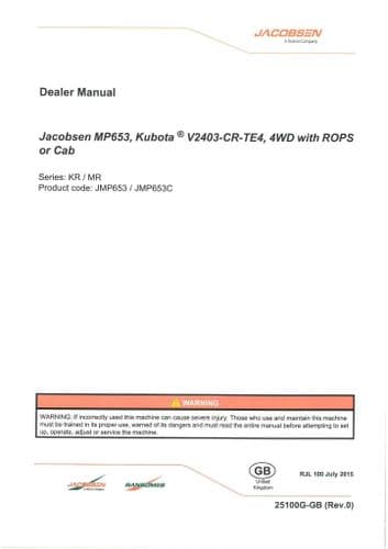 Jacobsen Mower MP653 Workshop Service Repair Manual